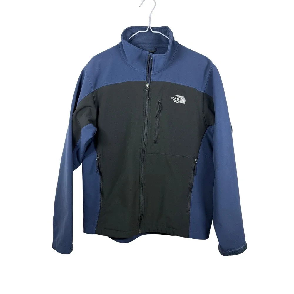 The North Face Mens Softshell Jacket‎ Blue Black Full Zip As Is Size M